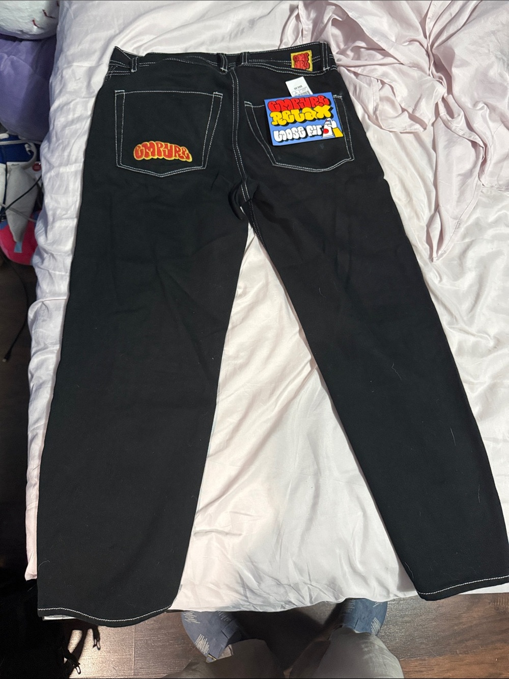 Black Men's Empyre Relax Loose Fitted Jeans